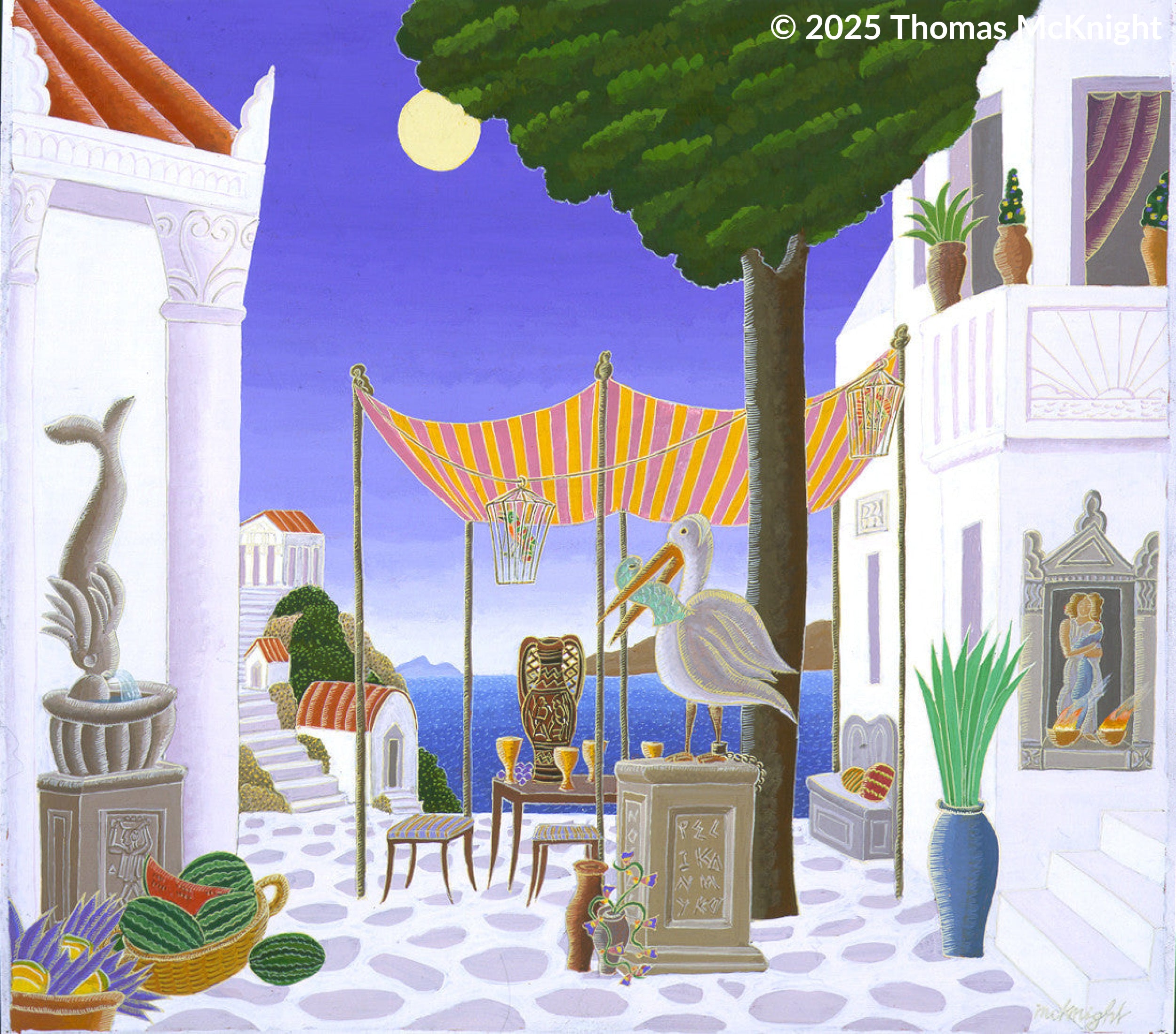 Ancient Mykonos casein on paper