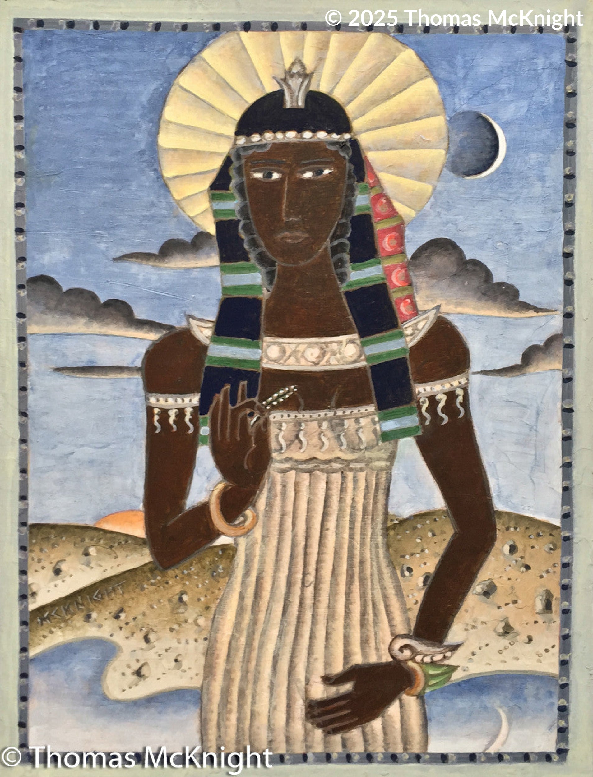 Black Isis acrylic on board