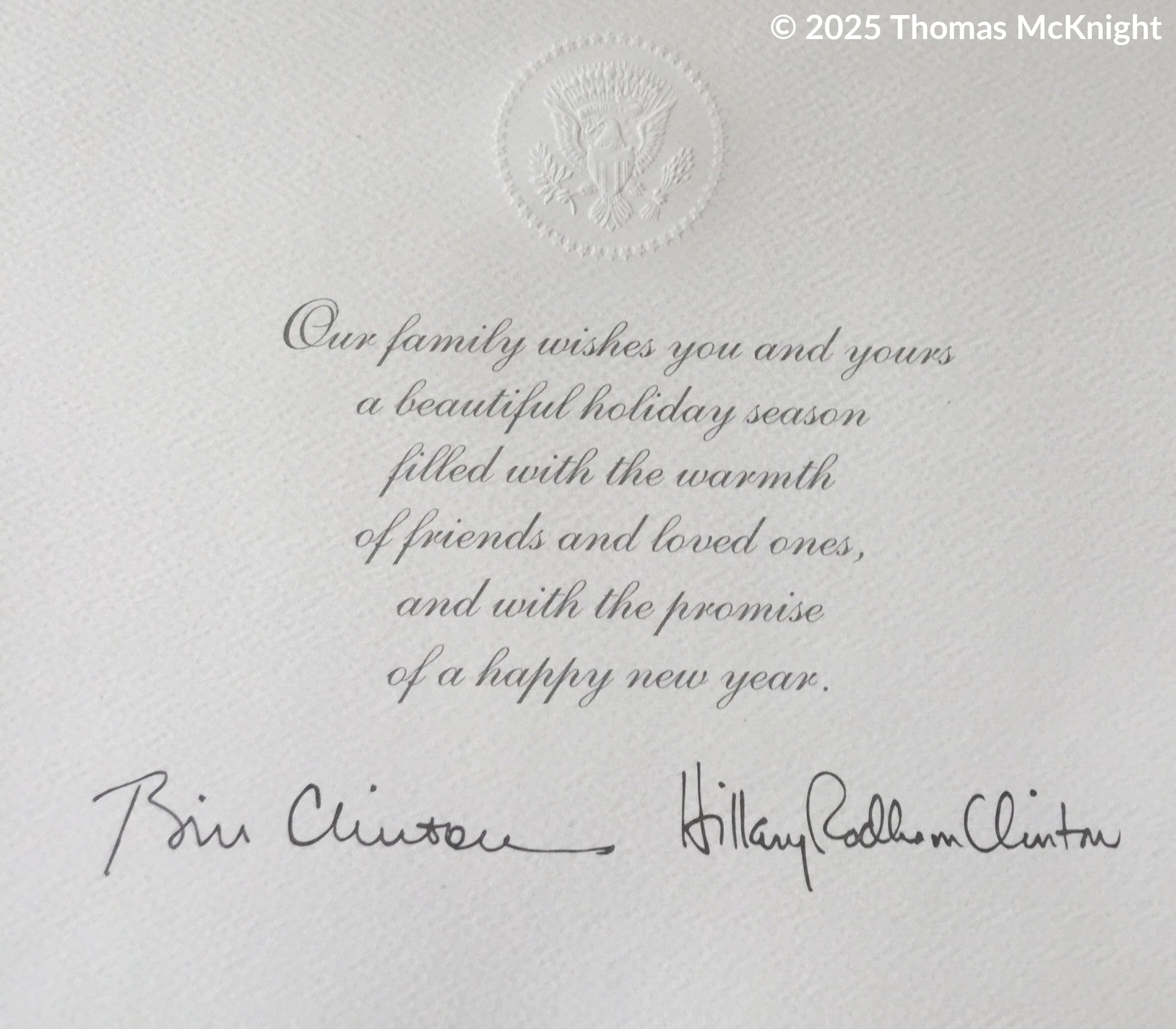 Christmas Card - Official White House Christmas Card for 1996 The Green Room Christmas Card