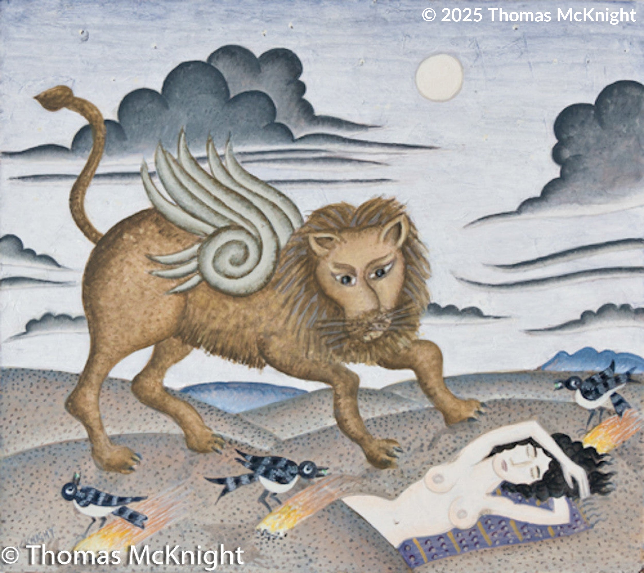 Dream Of The Winged Lion Acrylic on Board acrylic on board