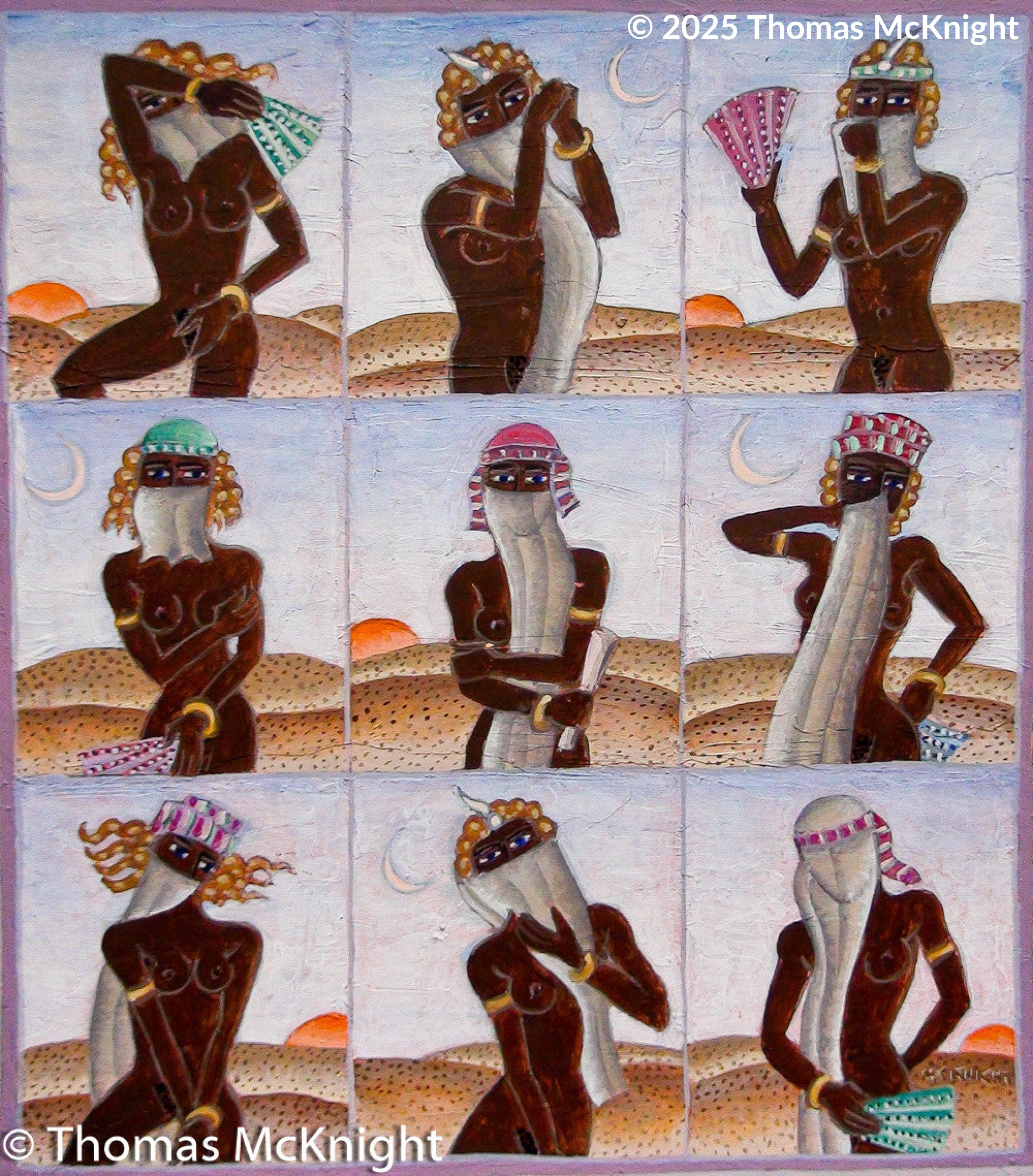 Nine Veiled Houris Acrylic on Board acrylic on board