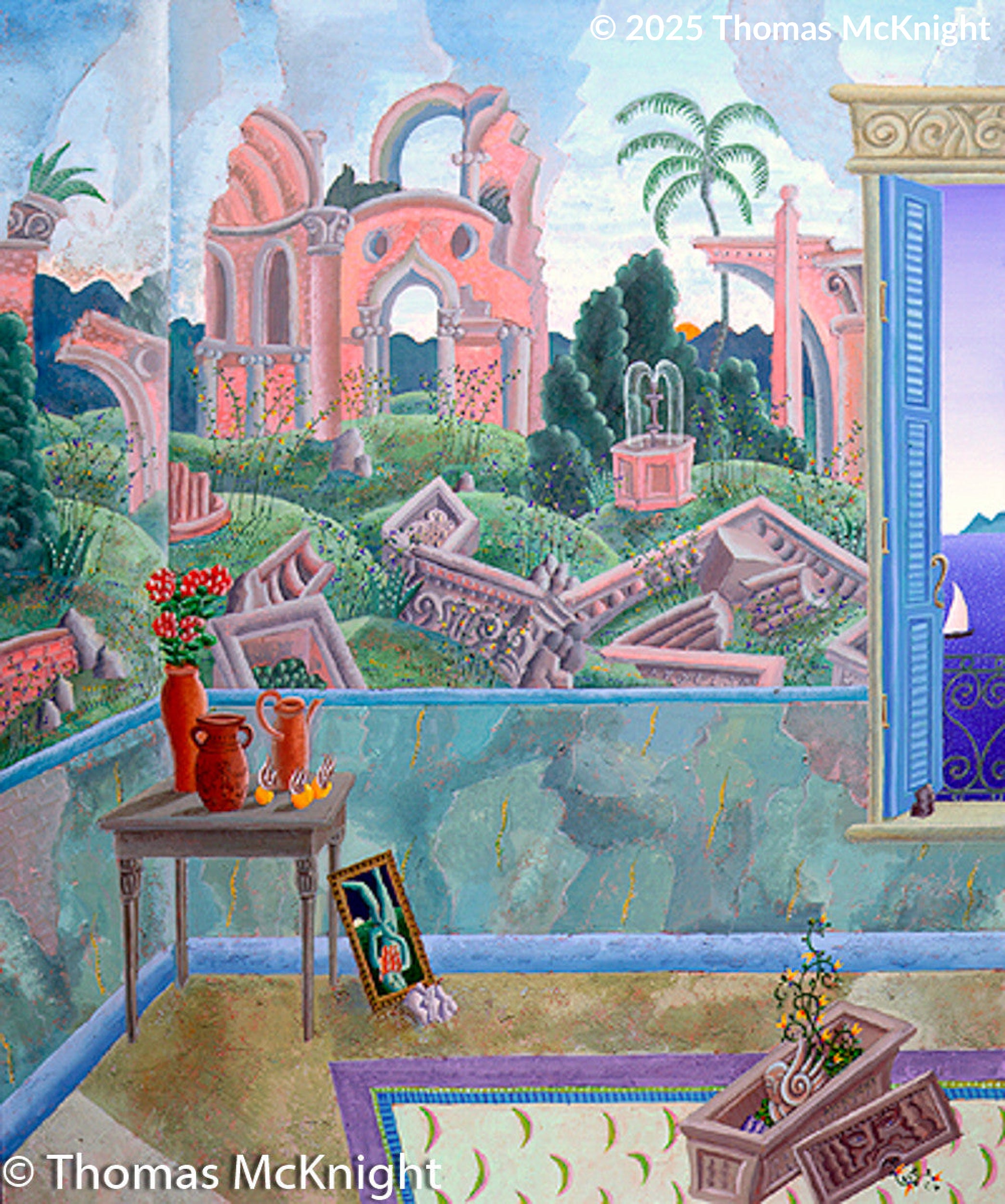Renaissance Fresco canvas silkscreen