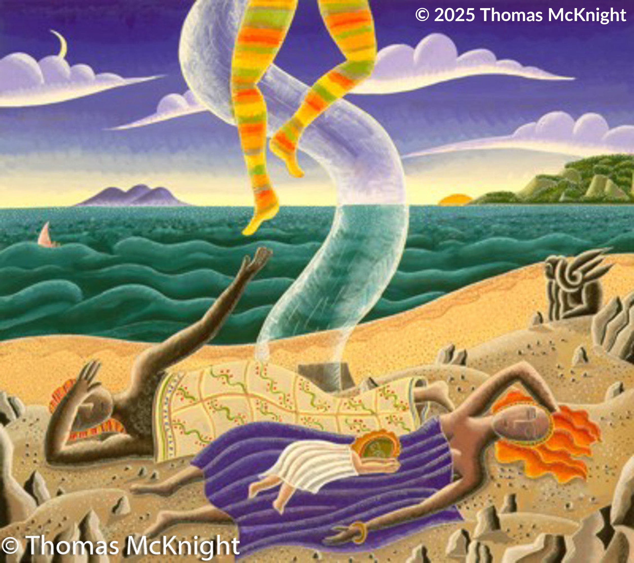 Sleepers and Resurrection casein on paper