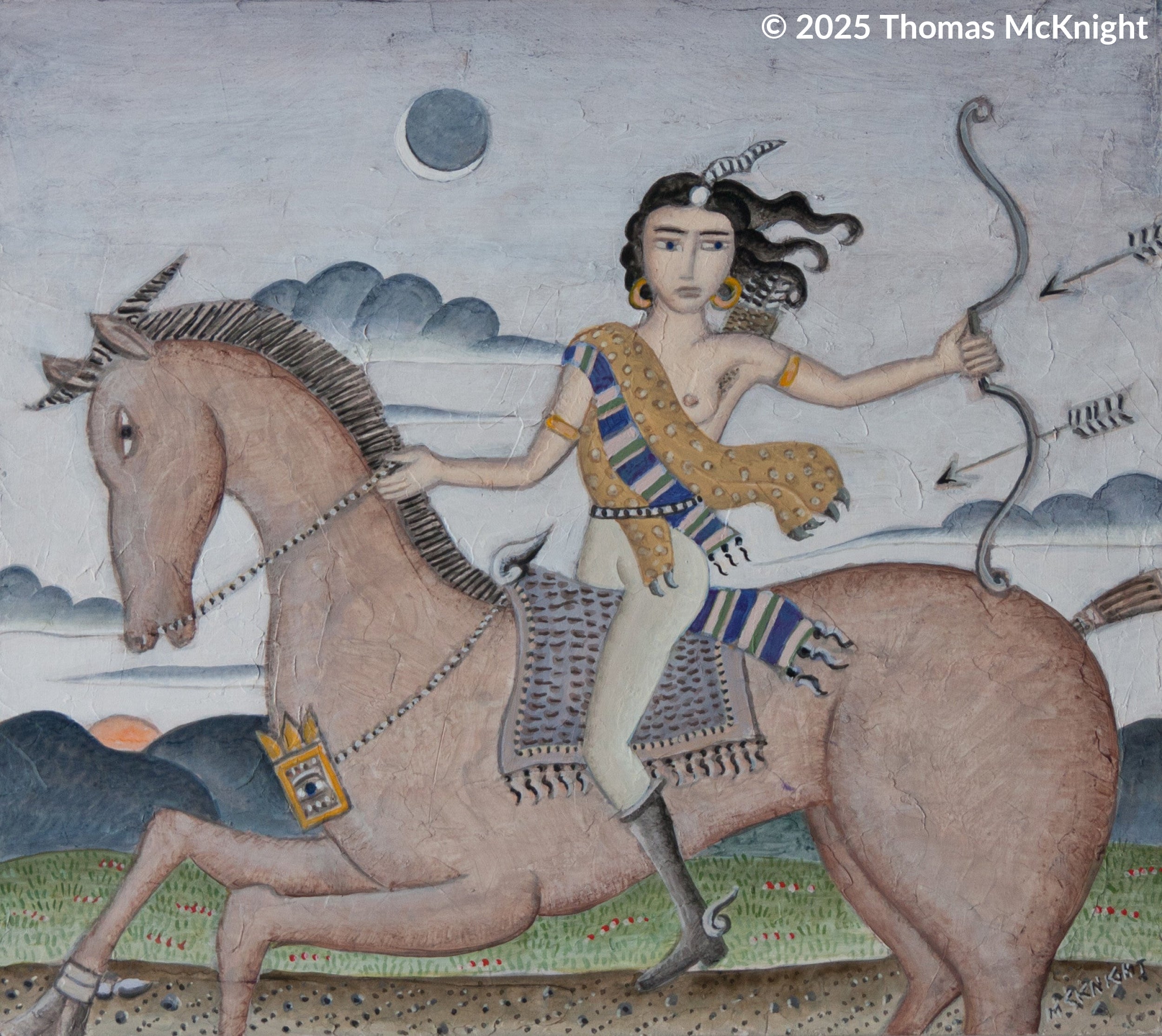 Amazon Archer Acrylic on Panel