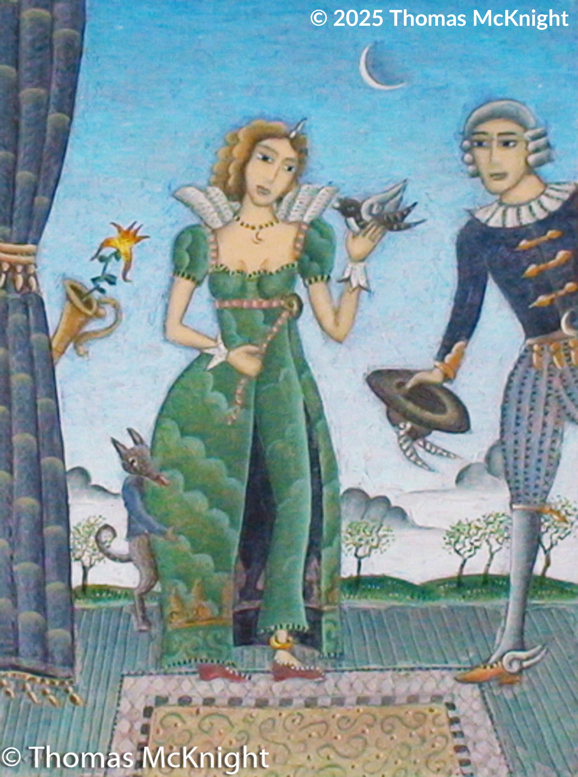 Capriccio with Blue Cavalier Acrylic on Canvas acrylic on canvas