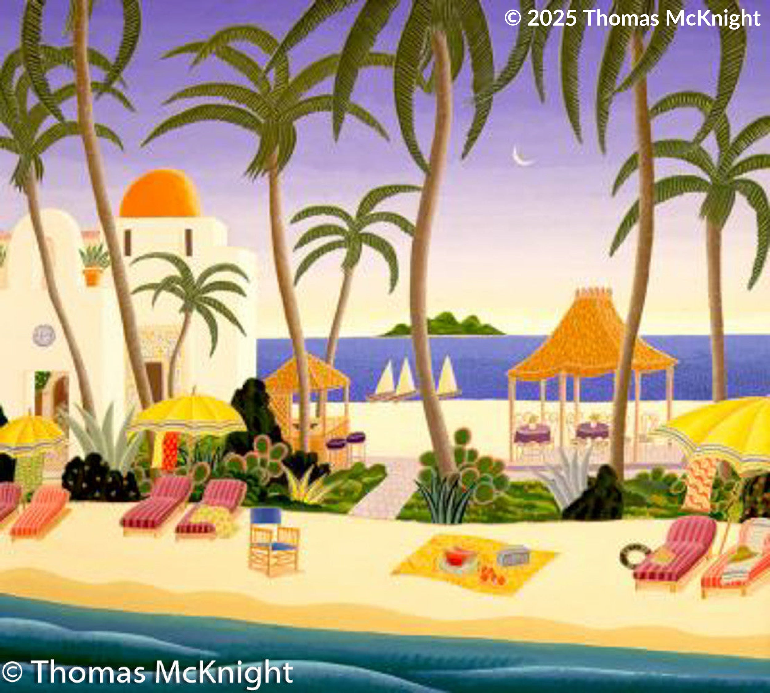 Caribbean Lagoon Paper silkscreen