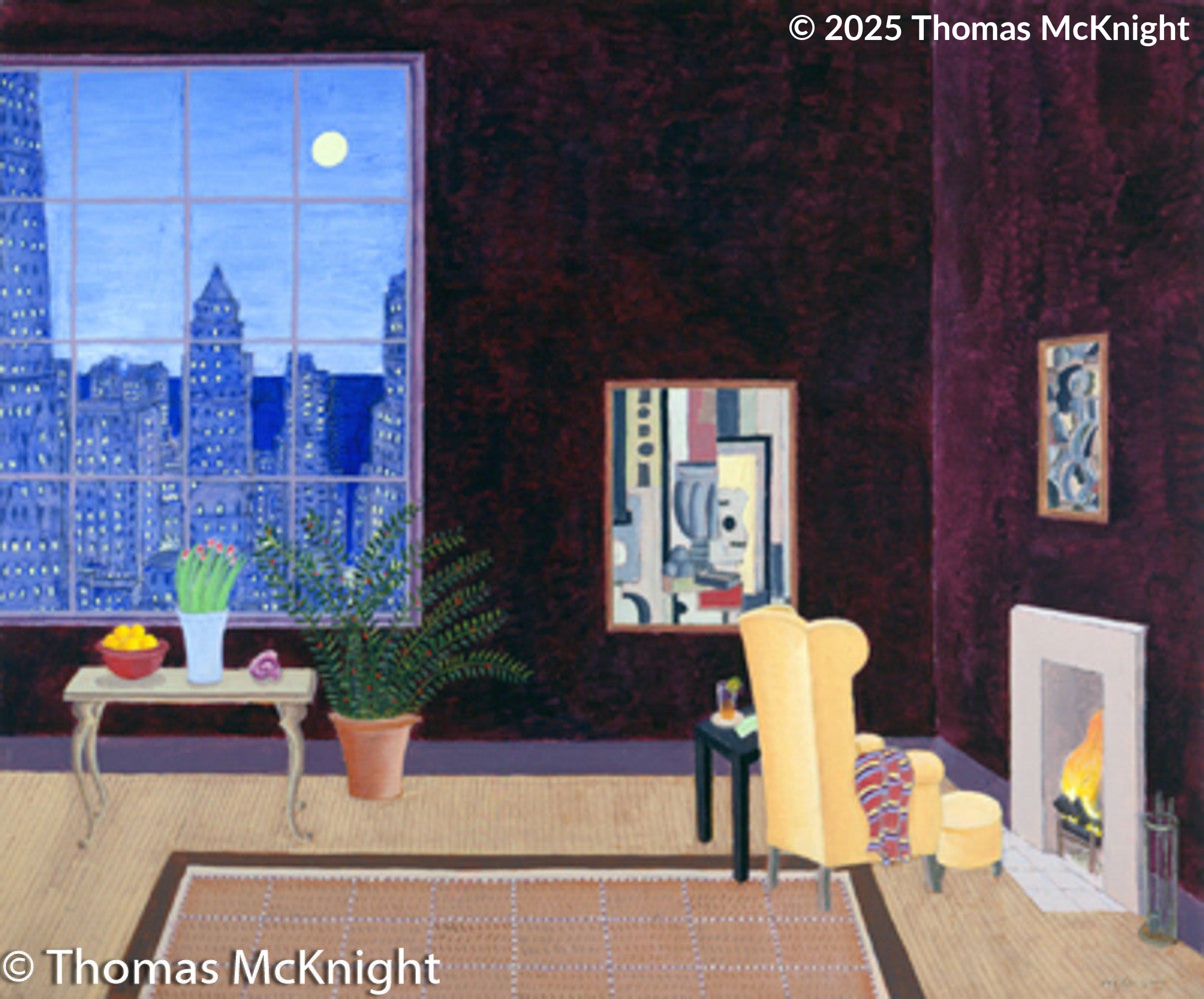 Chicago Nocturne Acrylic on Canvas acrylic on canvas