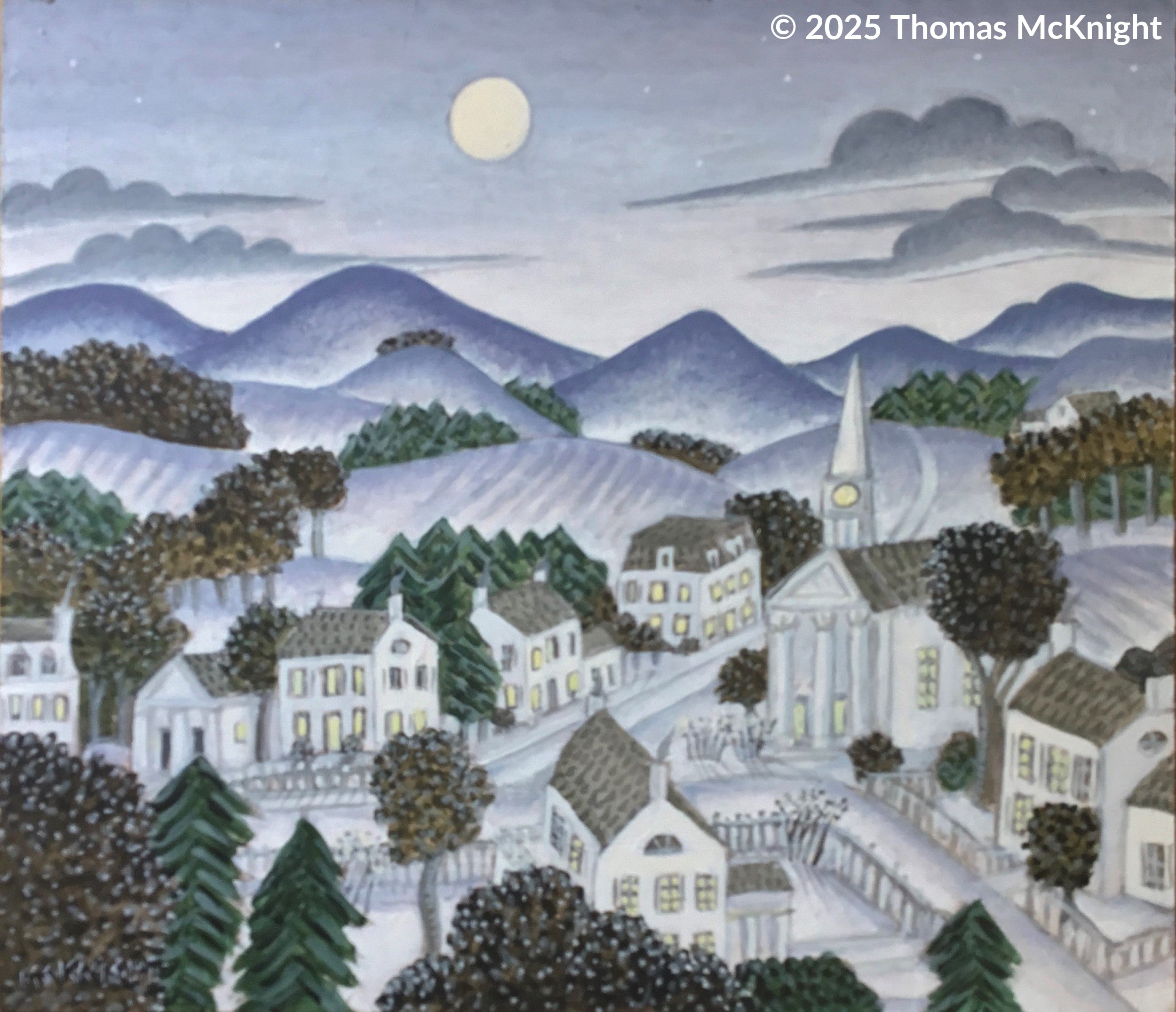Connecticut Winter Landscape Acrylic on Board acrylic on board