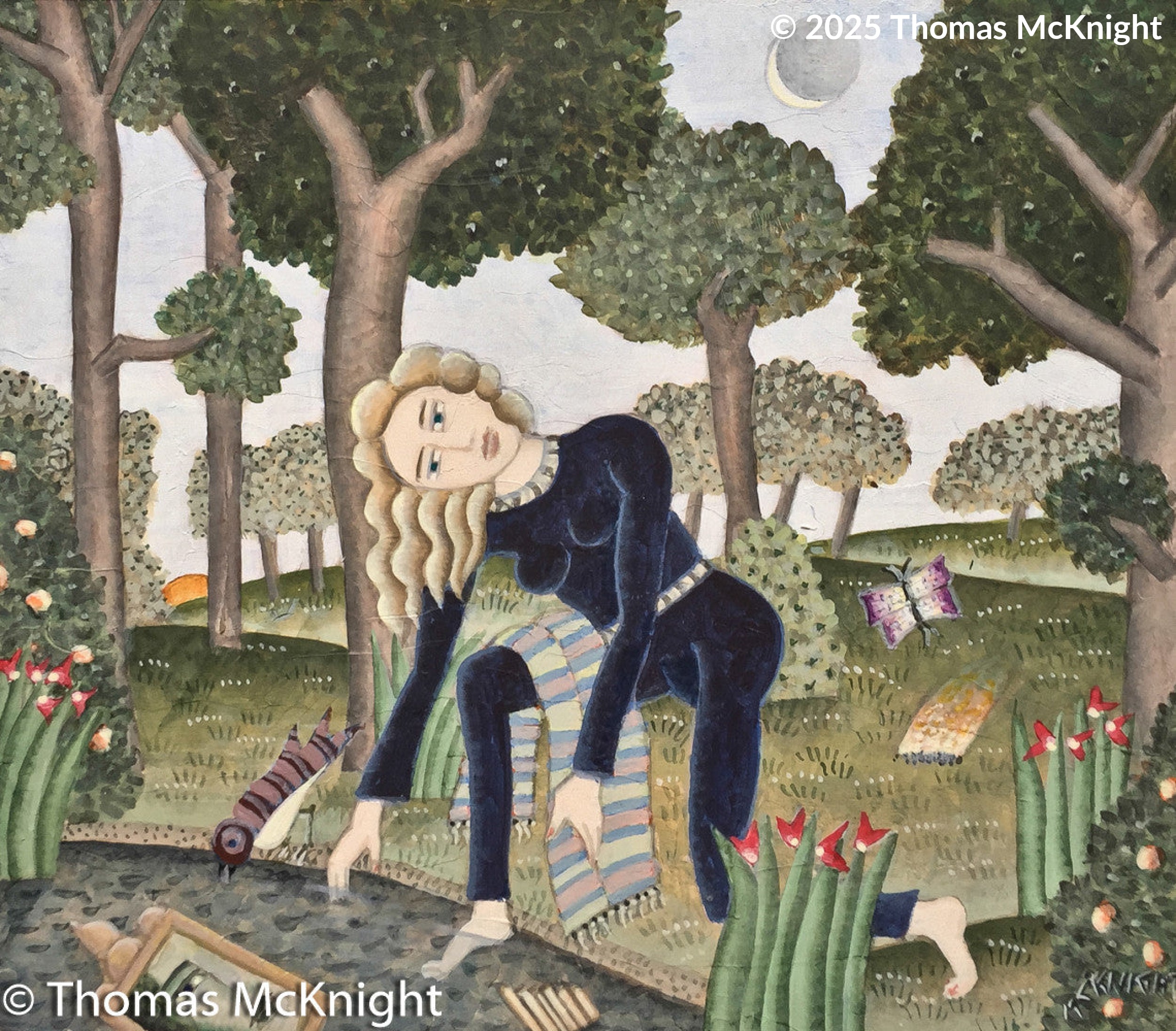 Echo Mourns Narcissus acrylic on board