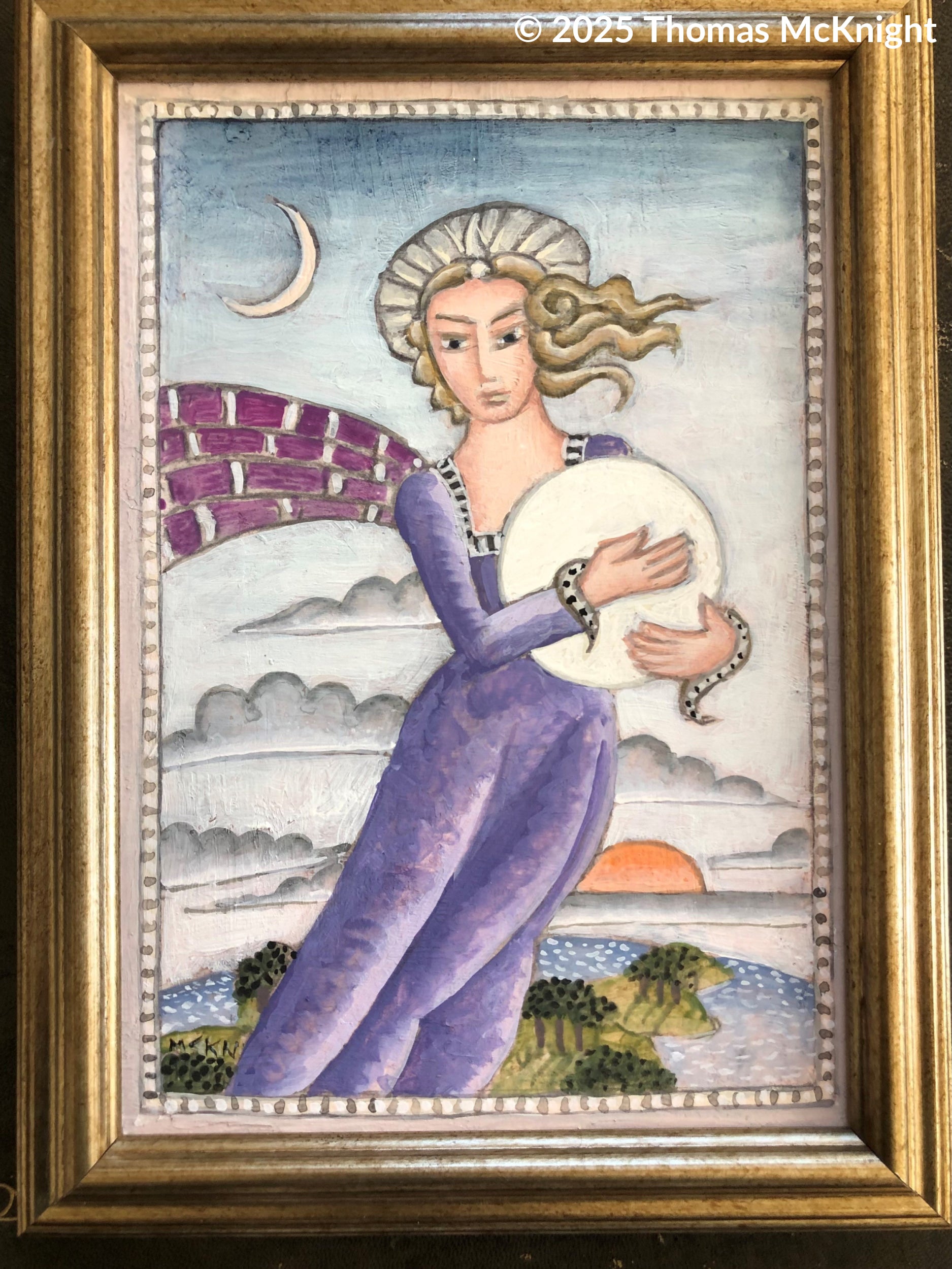 Embracing the Full Moon Acrylic on Canvas acrylic on canvas