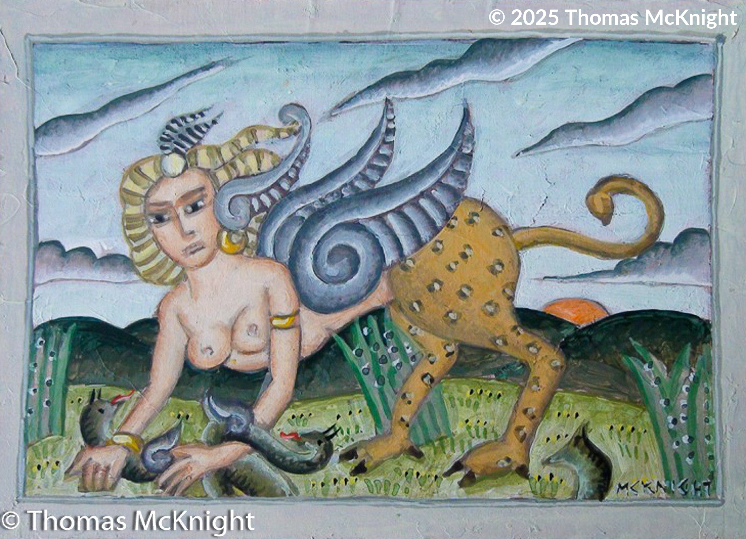 Female Sphinx Acrylic on Canvas acrylic on canvas