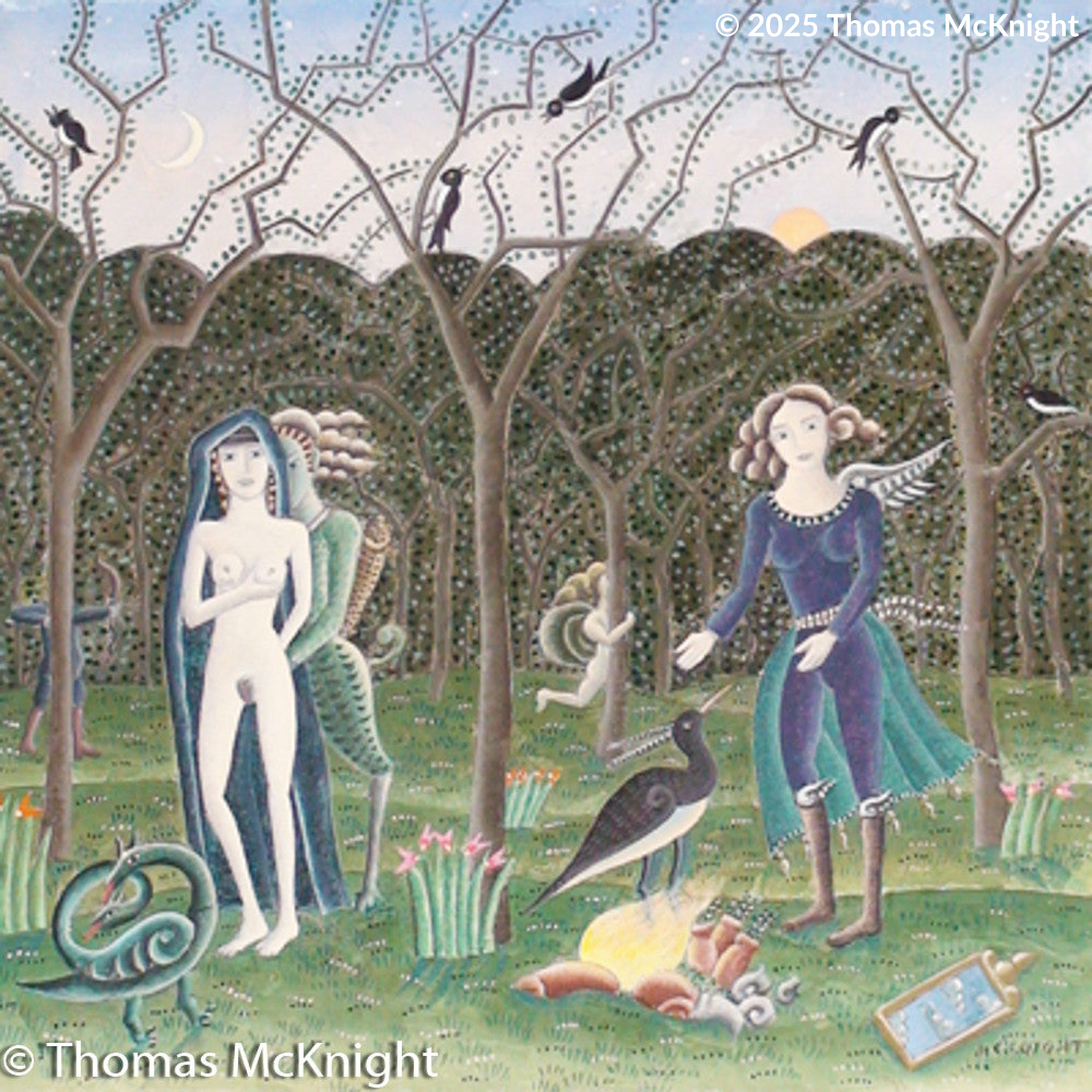 Forest Nymphs and Pan Acrylic on Canvas acrylic on canvas