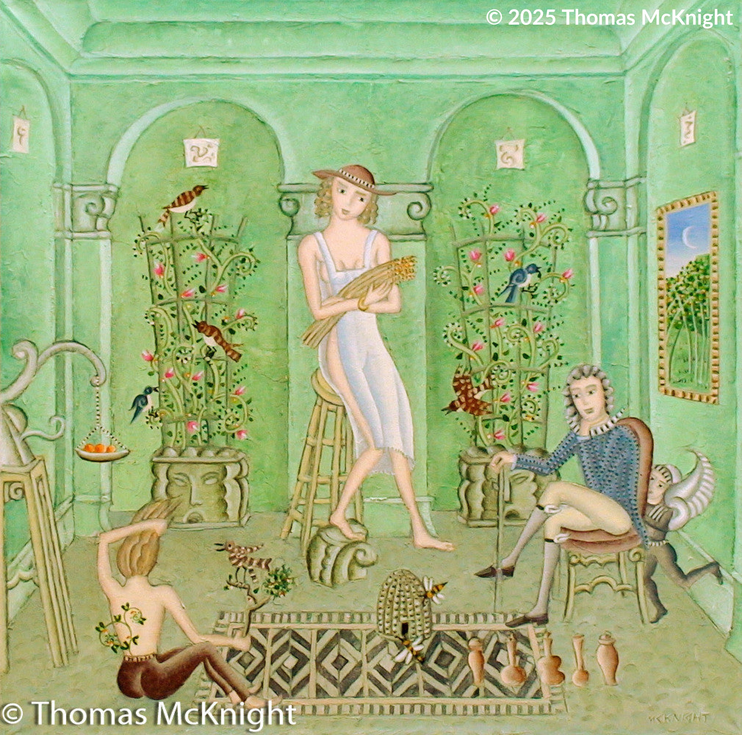 Garden House Acrylic on Canvas acrylic on canvas