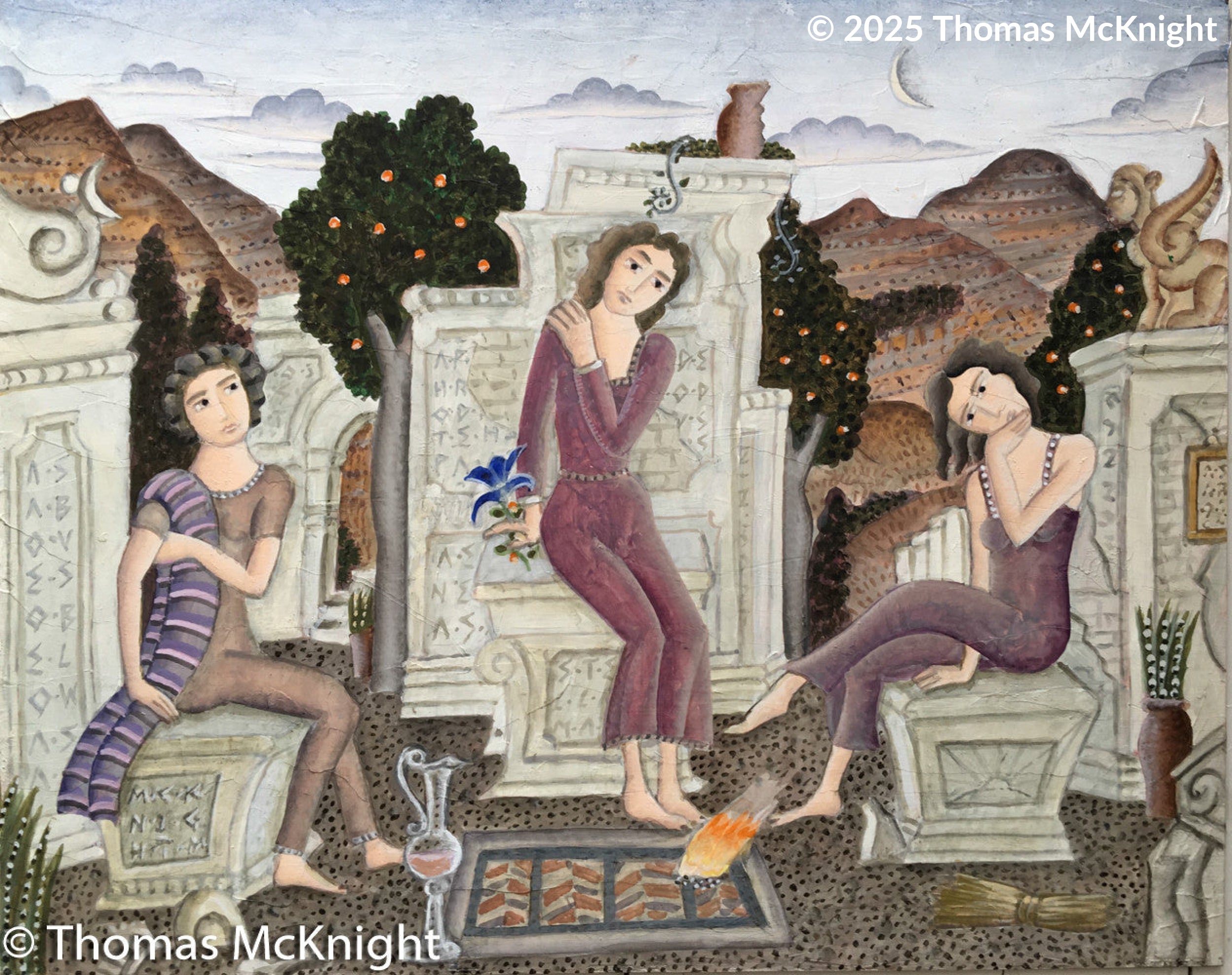 Garden of Inscriptions acrylic on board
