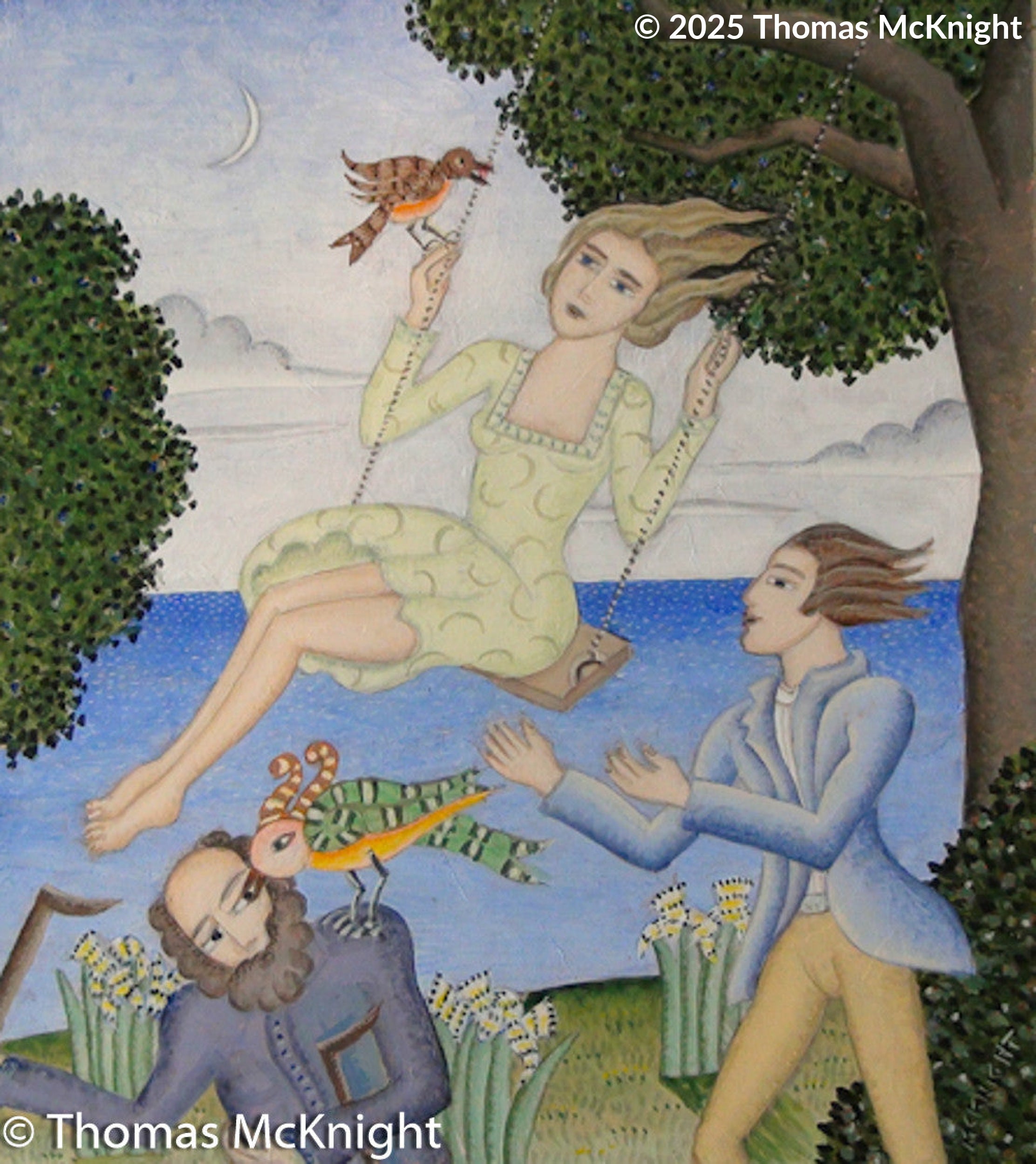 Girl on Swing II Acrylic on Board acrylic on board