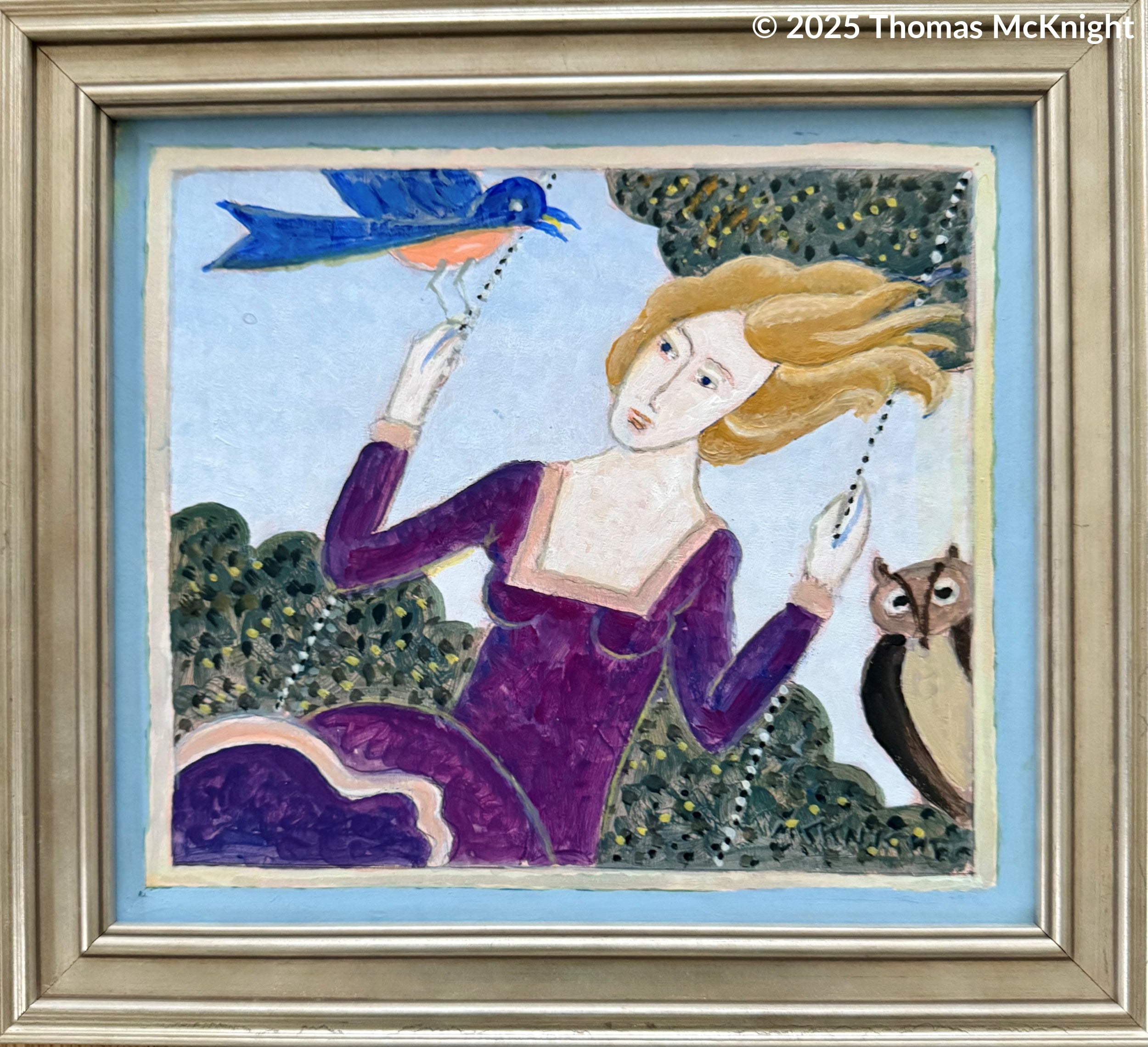 Girl on the Swing mini painting