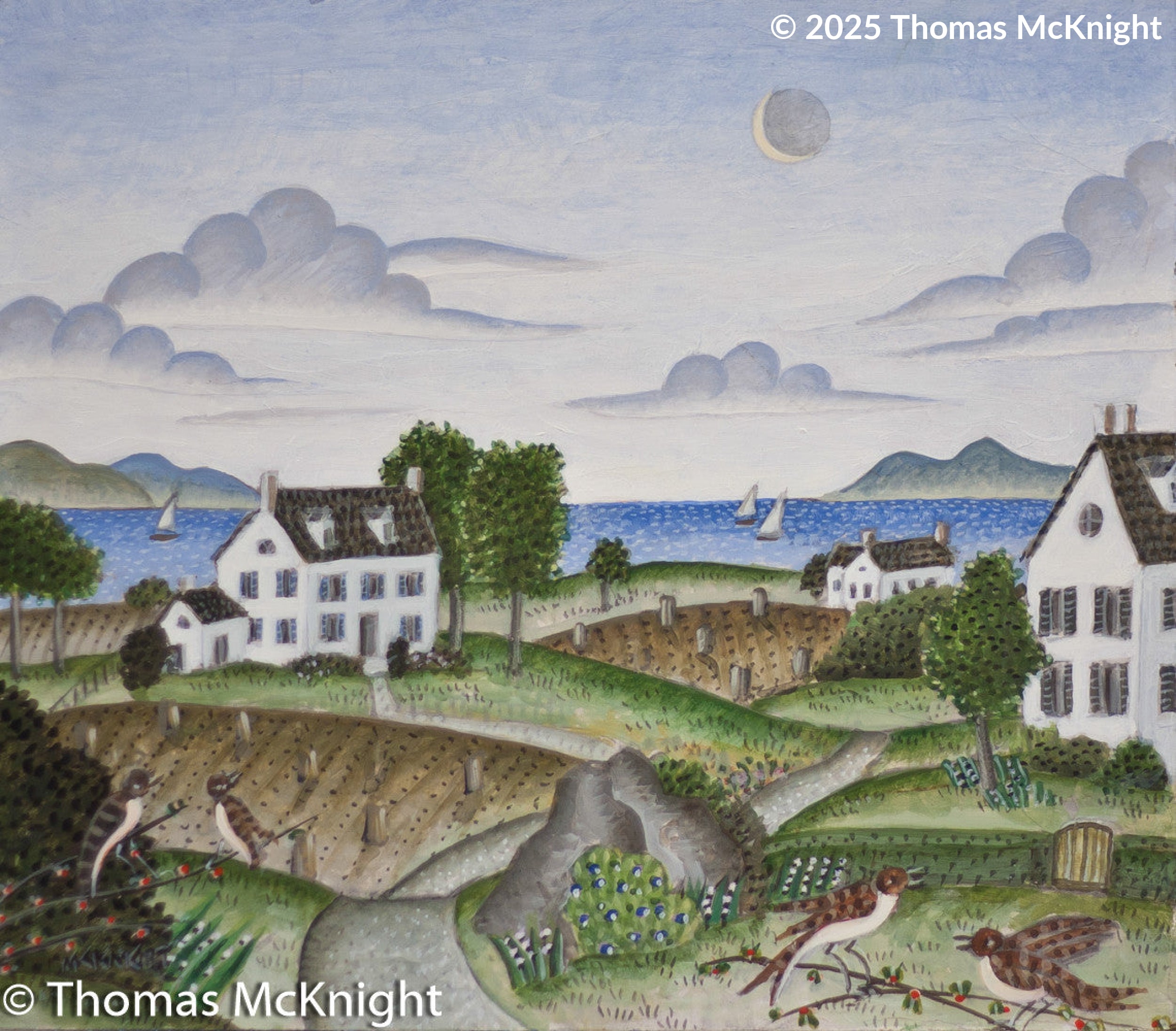 Harvest New England Landscape Acrylic on Board acrylic on board