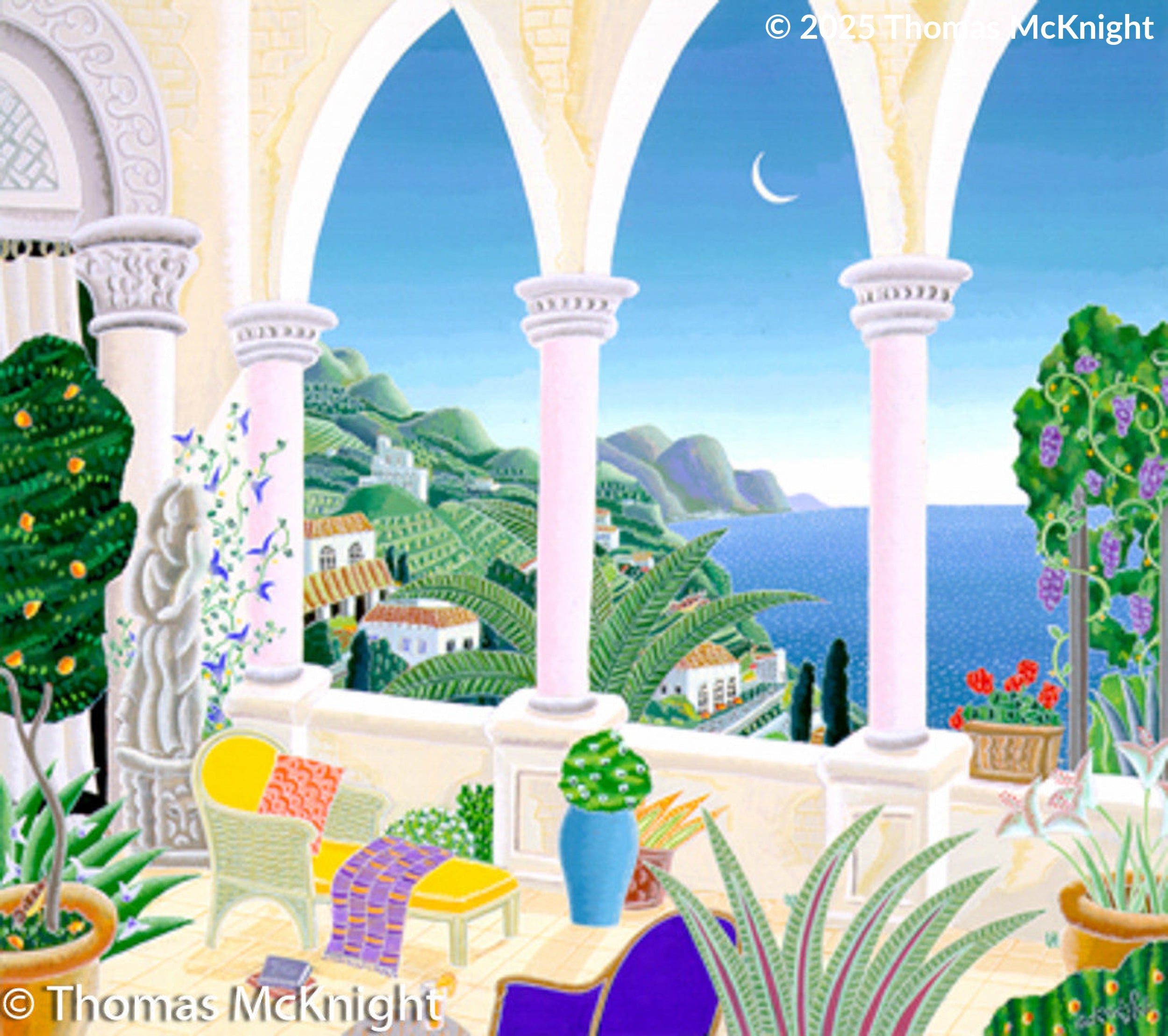 Italian Loggia casein on paper