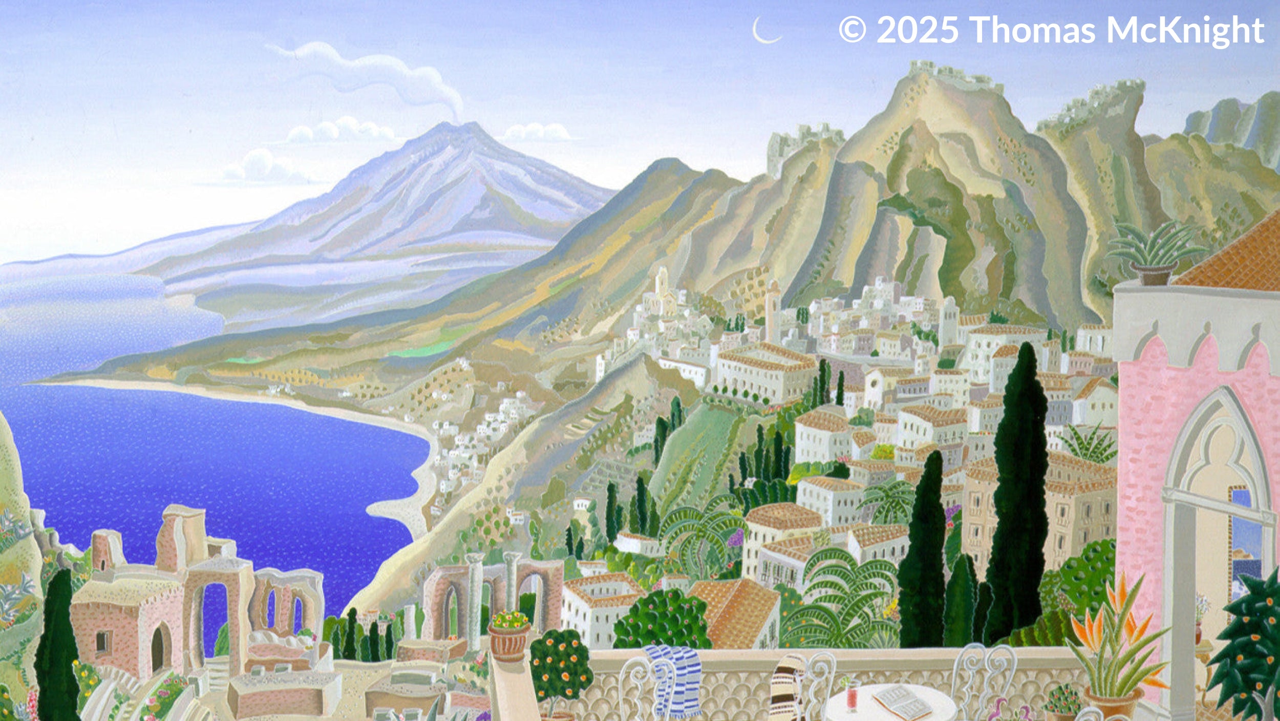 Italian Riviera casein on paper
