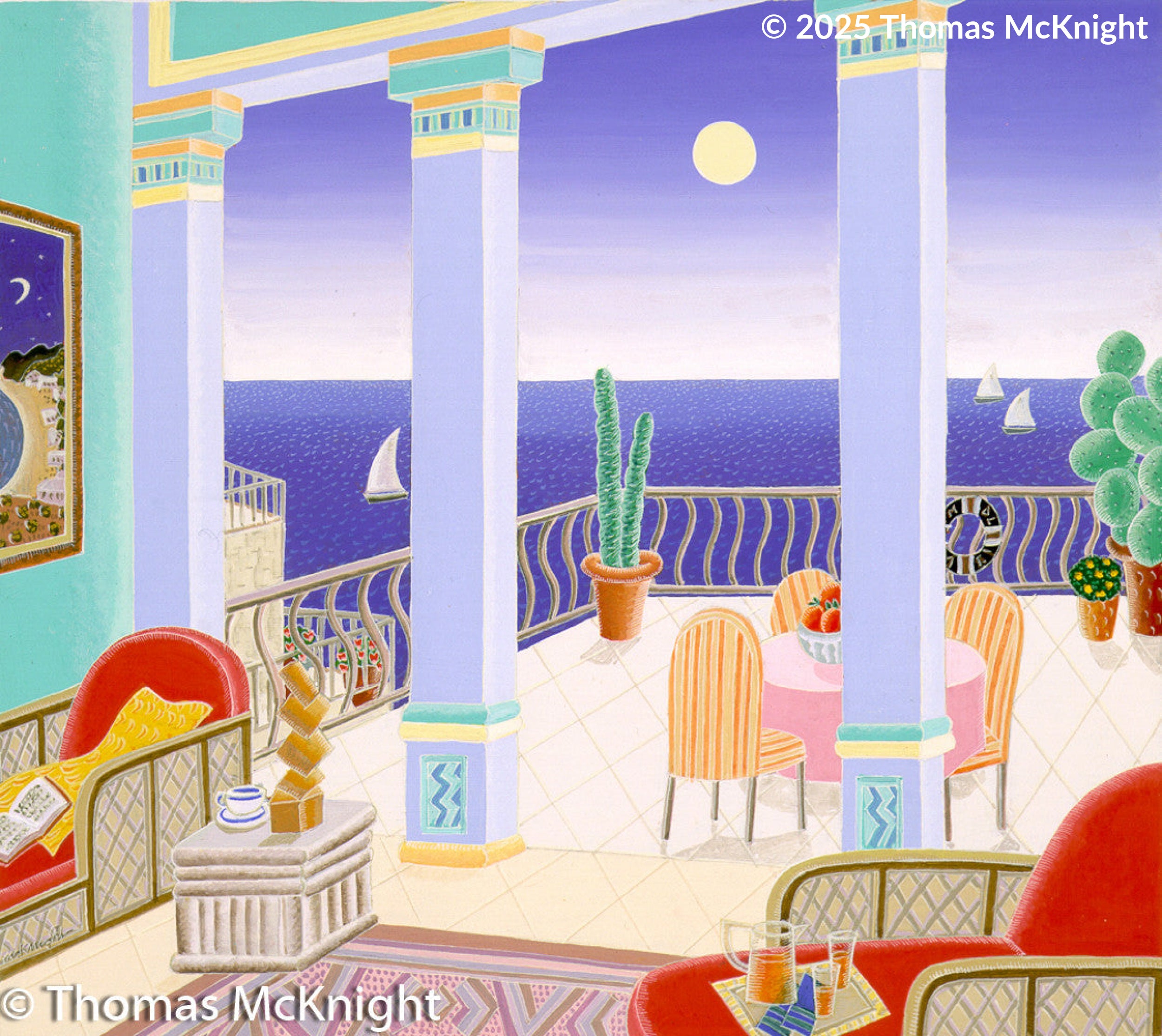 Malibu Terrace Casein on Paper casein on paper