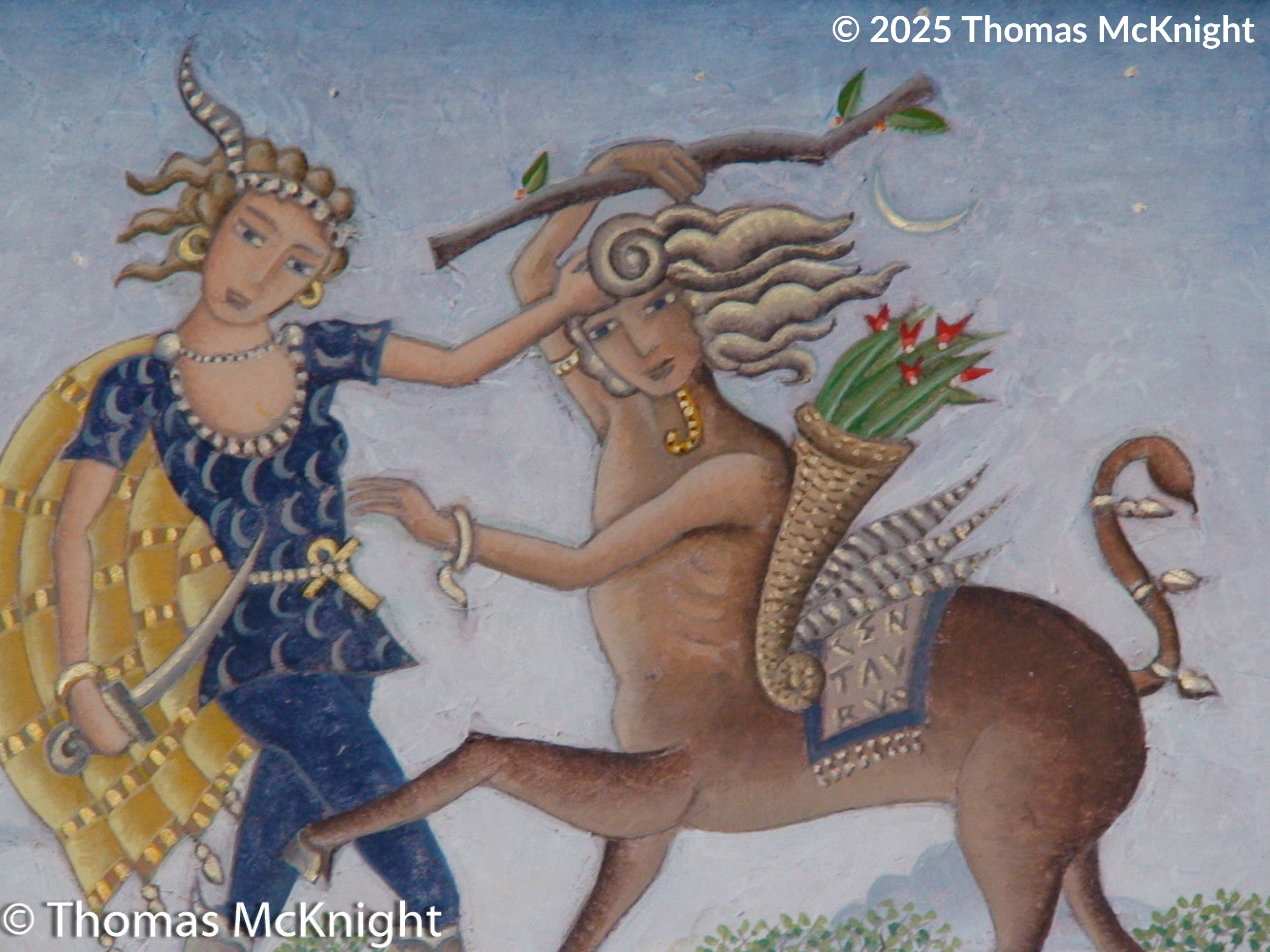 Muse and Centaur Acrylic on Canvas acrylic on canvas