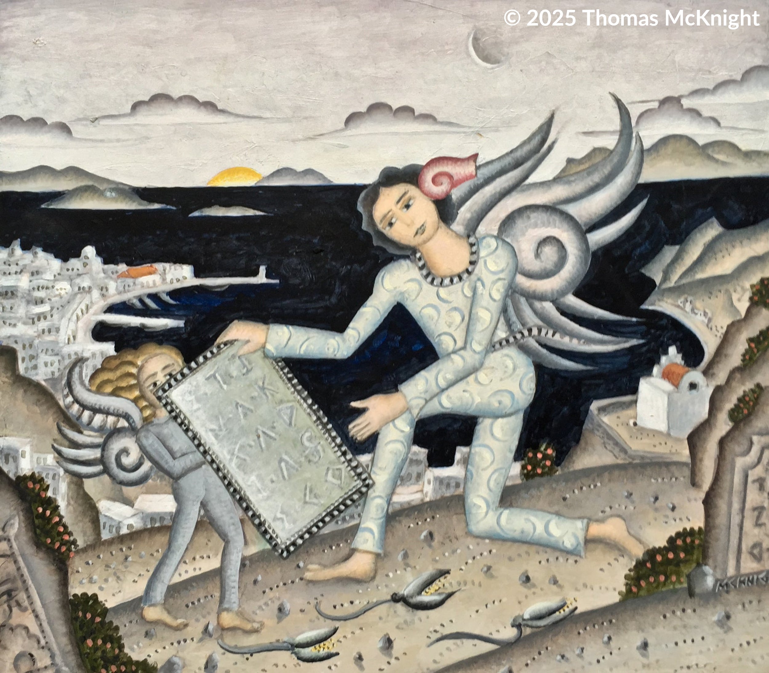 Mykonos Angel acrylic on board