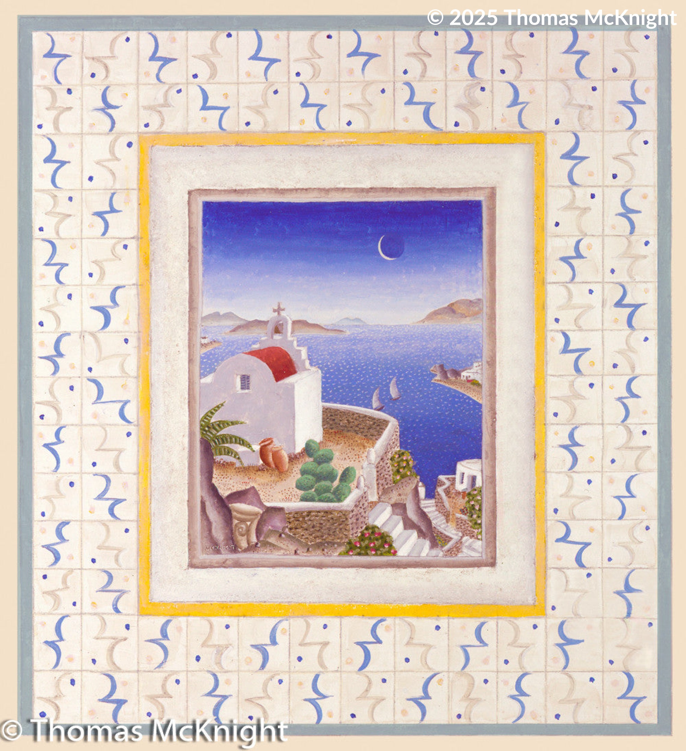 Mykonos Chapel Acrylic on Canvas acrylic on canvas