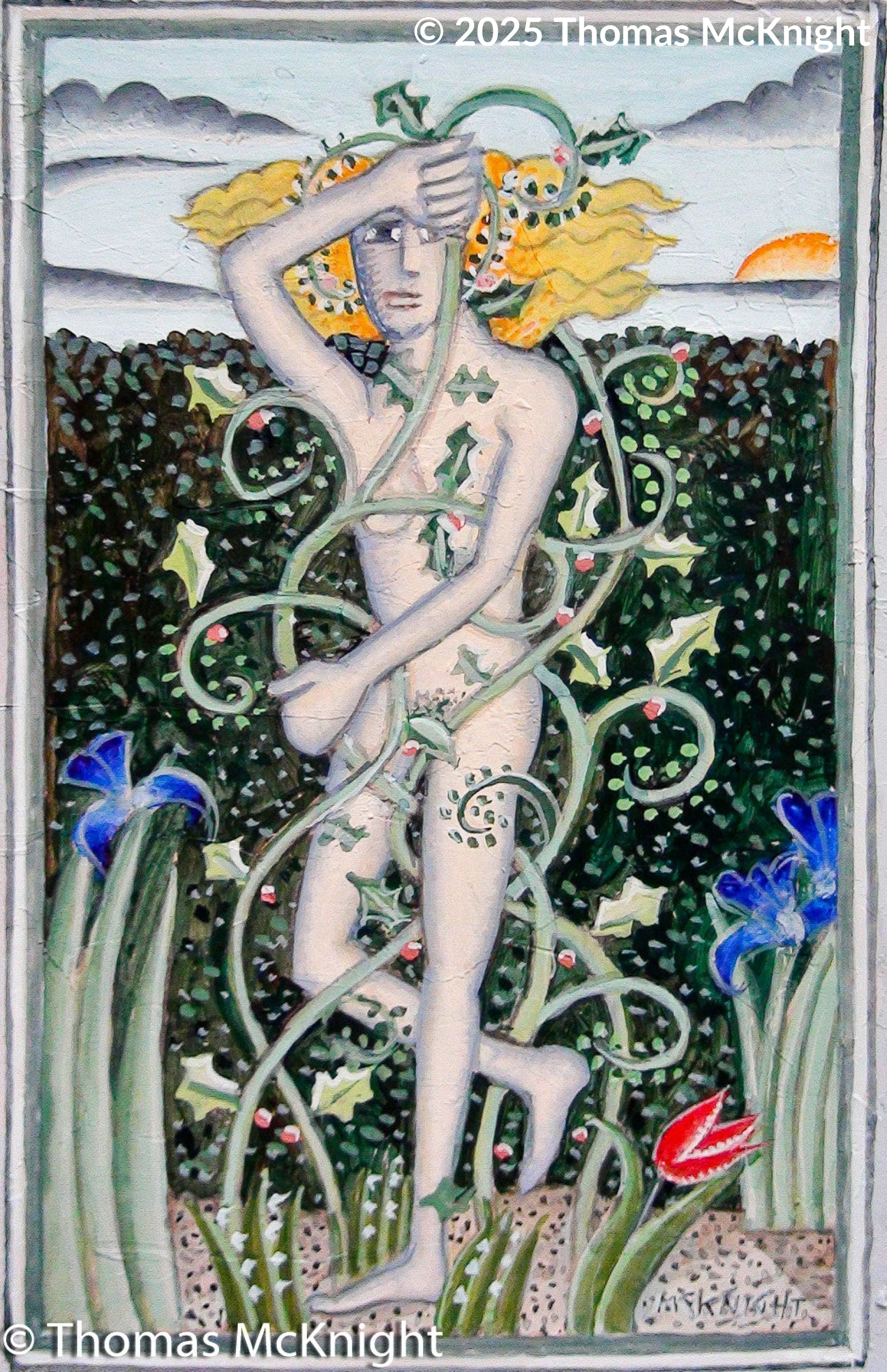 Nymph in Vines Acrylic on Board acrylic on board