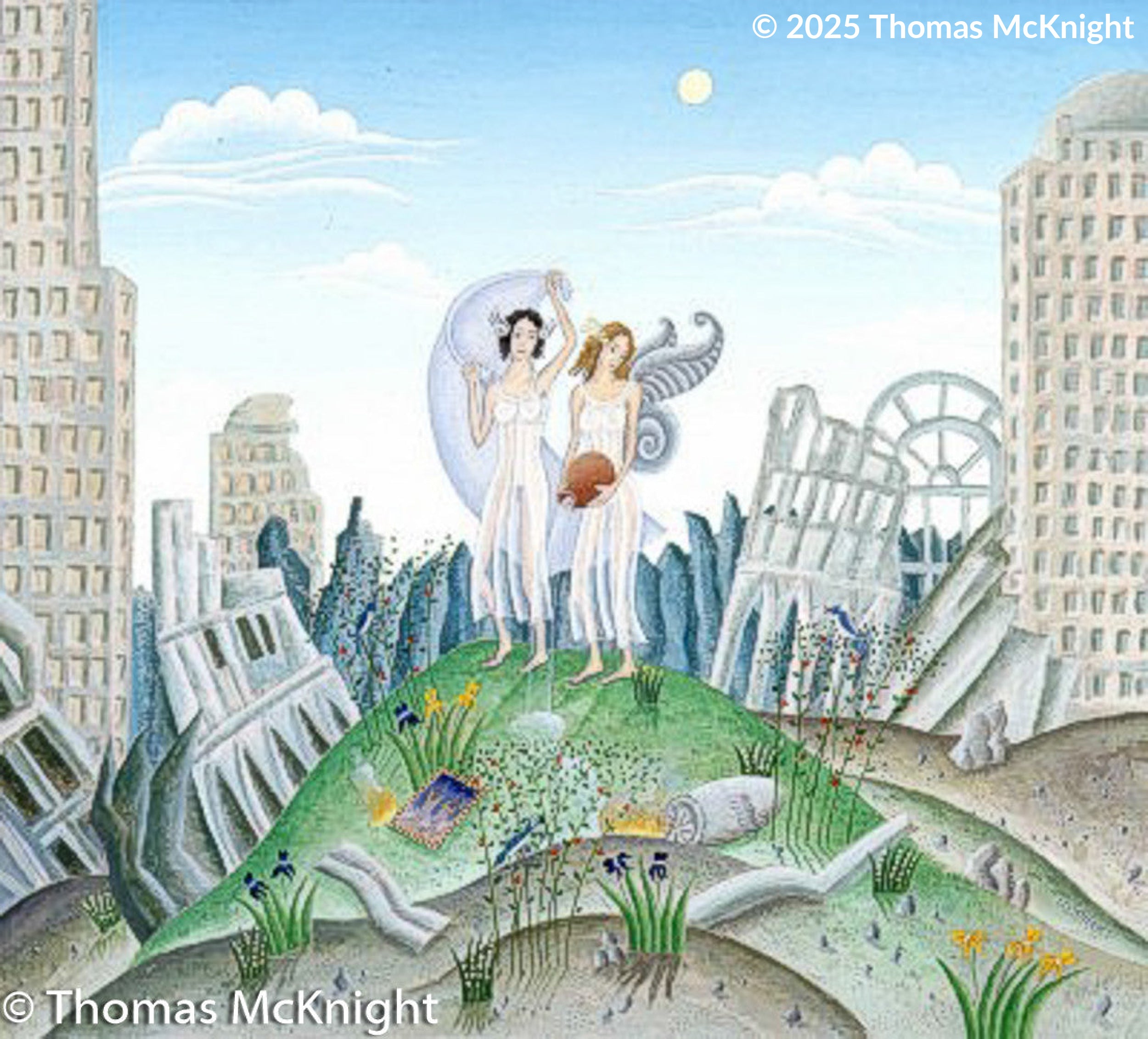 Nymphs of the Towers Acrylic on Canvas acrylic on canvas