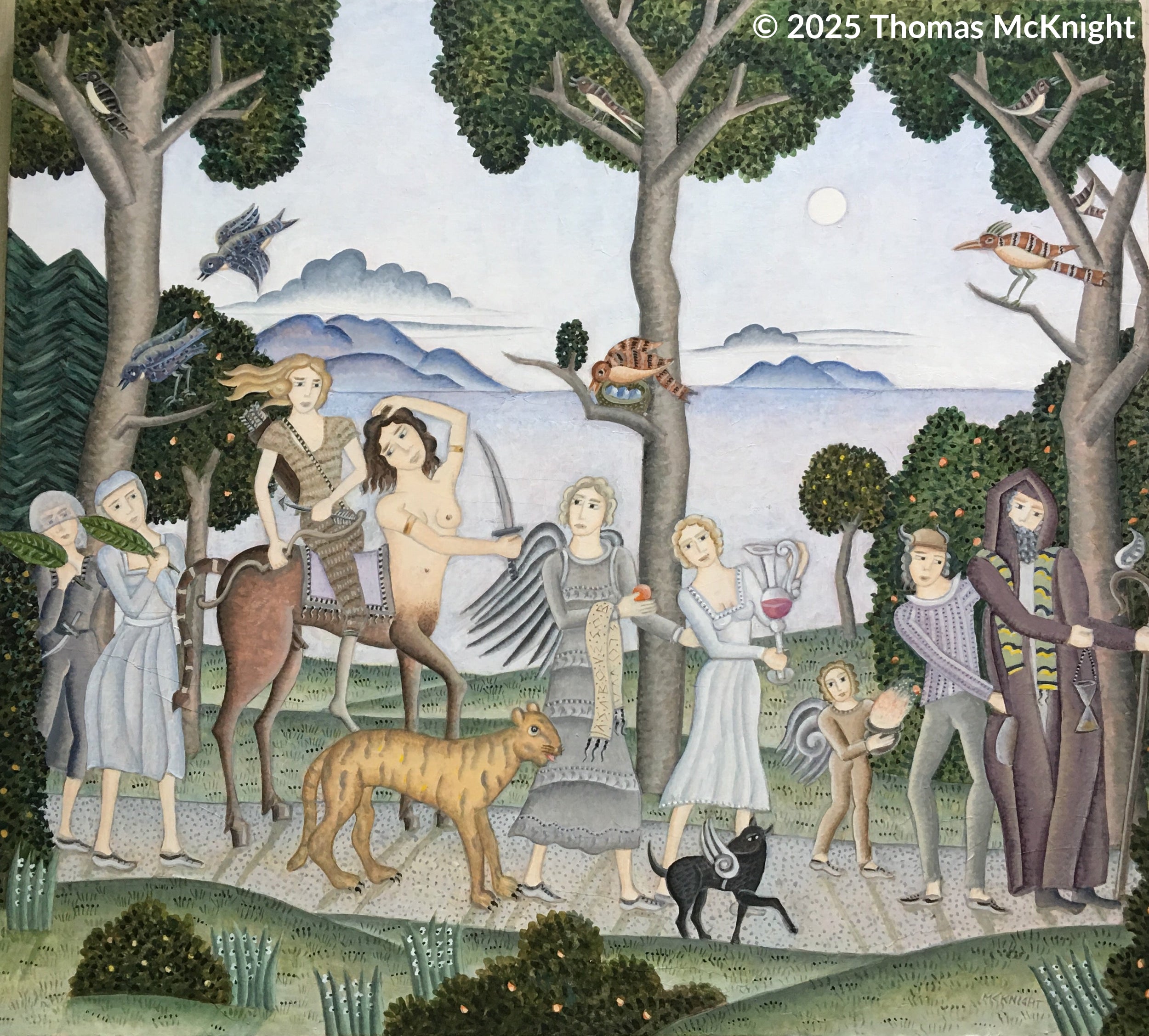 Parade in the Arcadian Woods acrylic on canvas