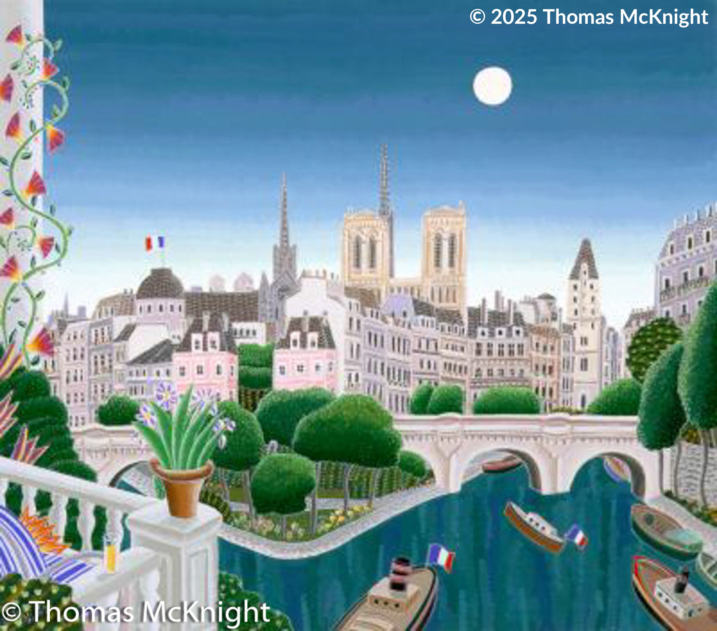 Paris Isle de la Cite Paper silkscreen