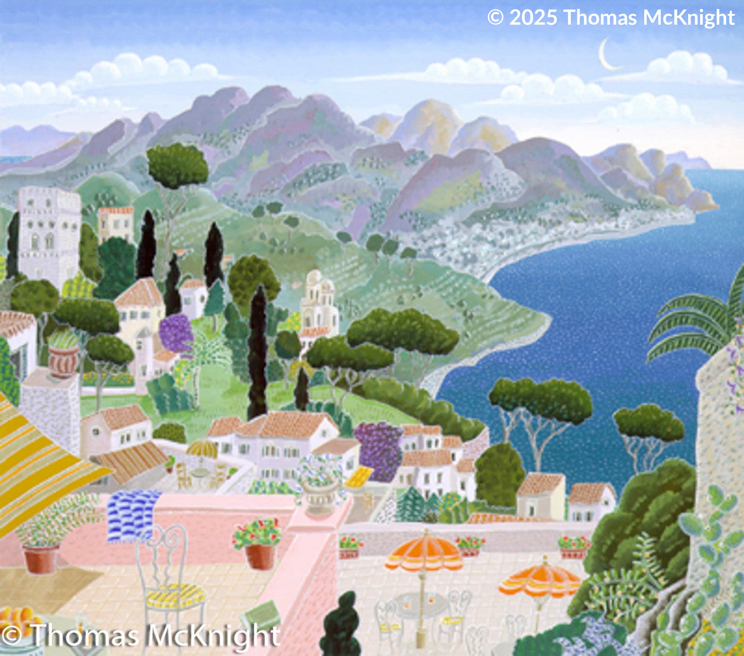 Ravello Panorama casein on paper
