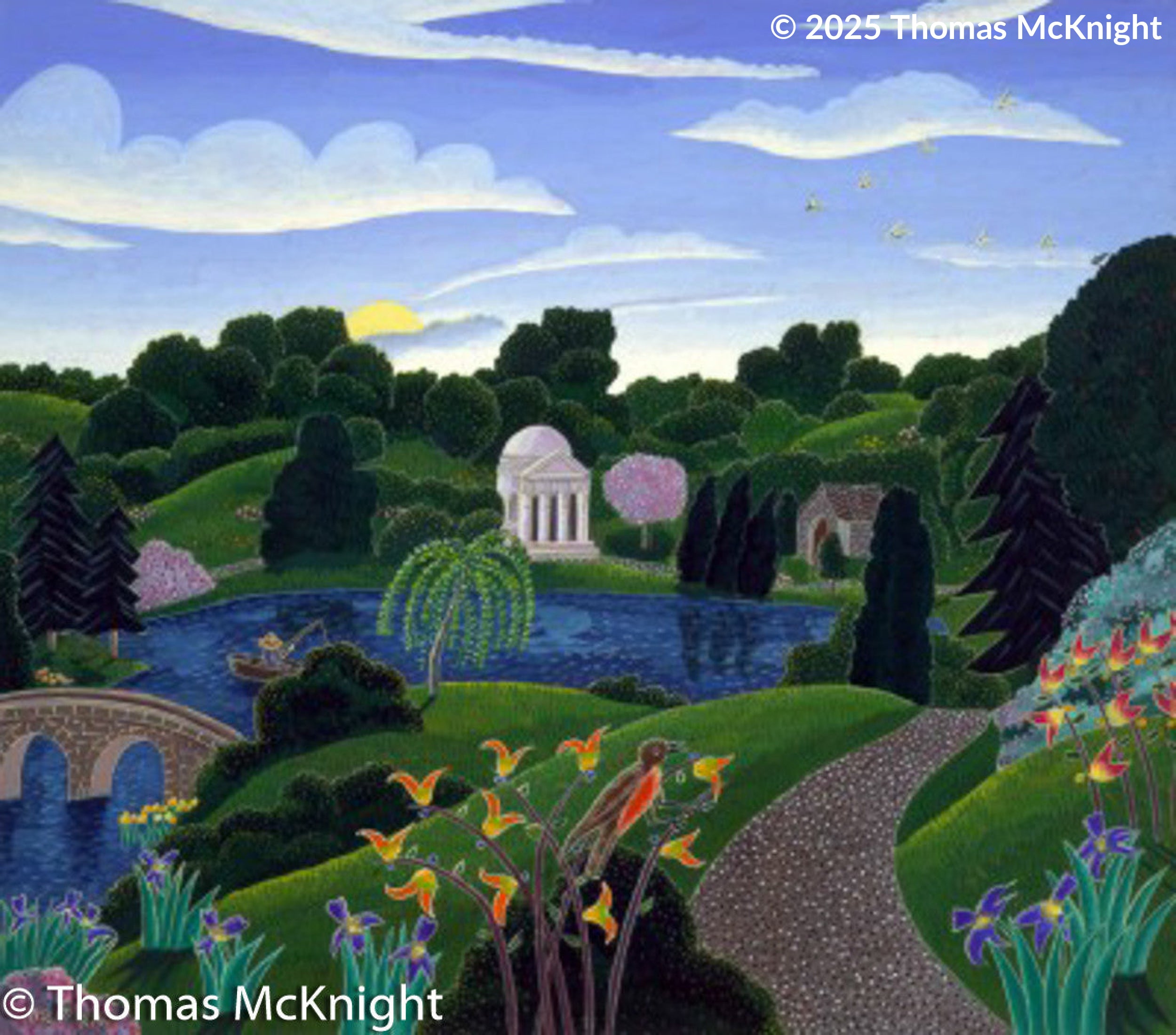 Stourhead Gardens Casein on Paper casein on paper