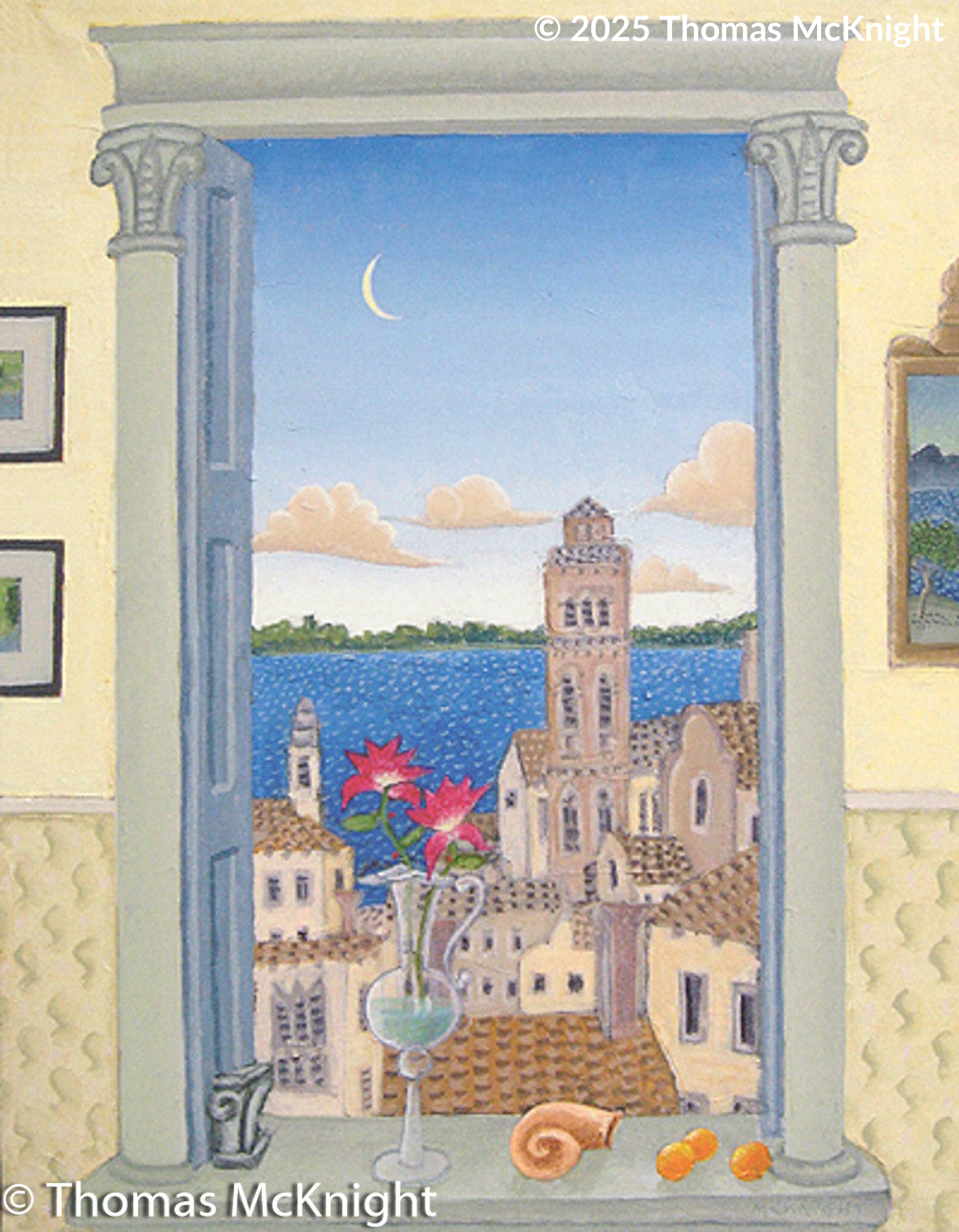 Venetian Interior with Campanile Acrylic on Canvas acrylic on canvas