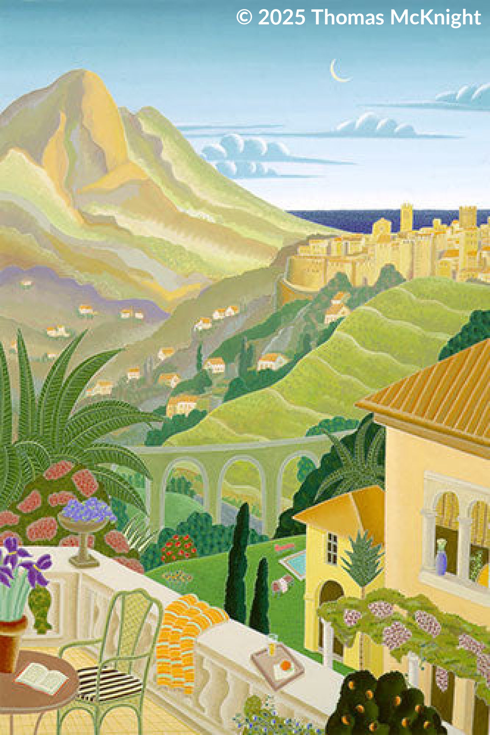 Vernazza Terrace casein on paper