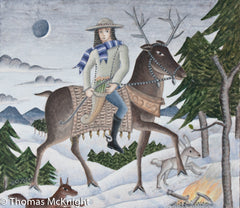 Mounted Deer in Snow