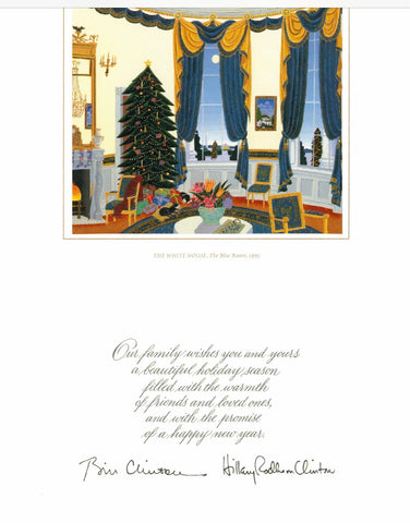 Christmas Card - Official White House Christmas Card for 1995 The Blue Room
