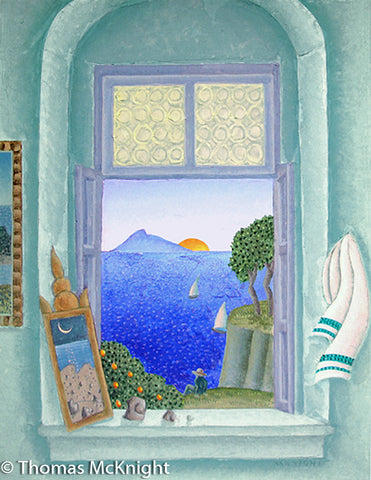 Interior with Sunset Window