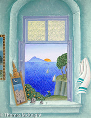 Interior with Sunset Window
